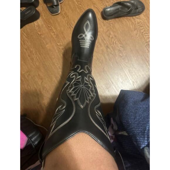 New! Never worn! TORRID Western Knee Boot Extra Wide Calf Black Size 8 - Picture 7 of 11